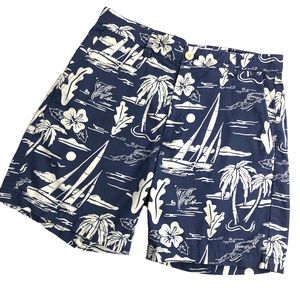 Vineyard Vines Navy and White Sailboat Print Men's Shorts